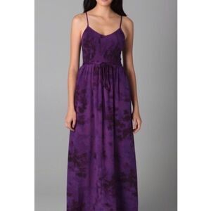 REBECCA Taylor 100% Silk Smocked Tie-Dye Dress